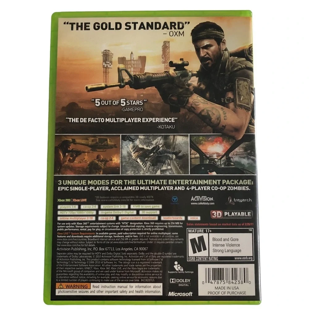 𝅺Xbox 360 Call Of Duty Black Ops